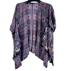 Angie women’s open cardigan 100% rayon bohemian style multicolour size small‎